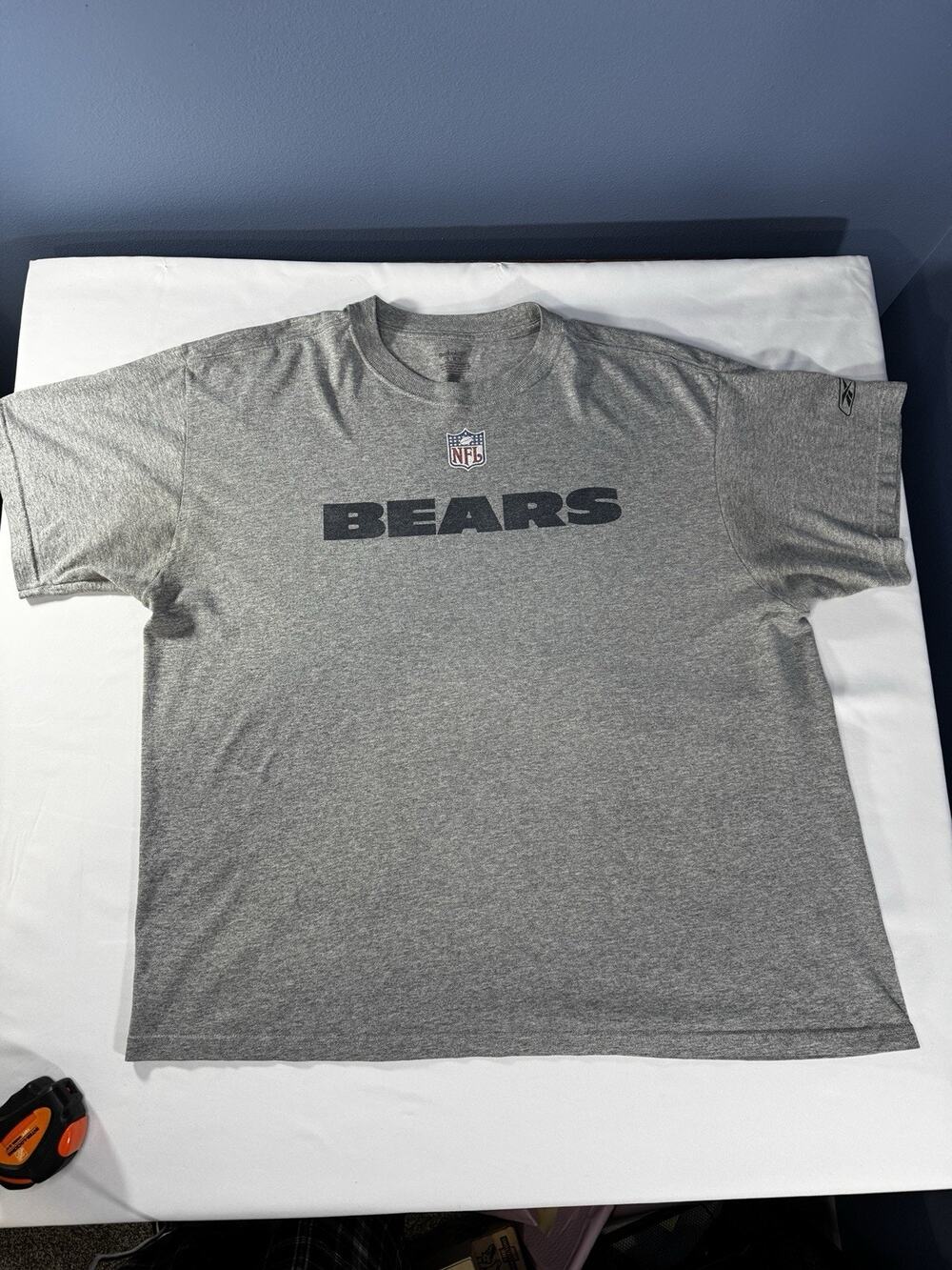 Reebok Chicago Bears XL T Shirt Mens Gray NFL Football Logo Short Sleeve Tee